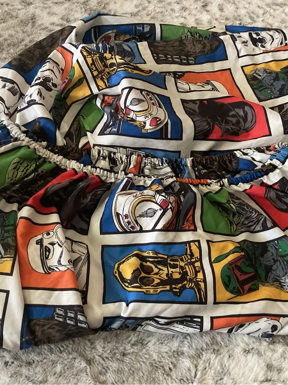 Star Wars Pop Art Character Full Fitted Sheet- Blue, Red, Green, Yellow, Orange